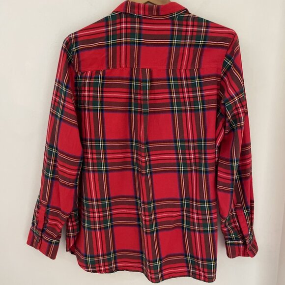 Old Navy Women's Plaid Flannel Shirt Size XL Red Button Up Swifty Preppy Cozy - Picture 4 of 7